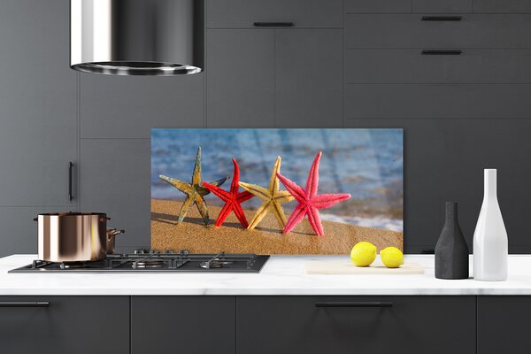 Panou sticla bucatarie Plaja Starfish Art Multi