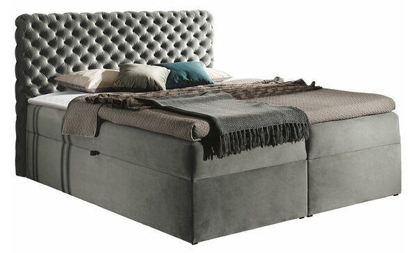 Pat boxspring LacBoxspring, Dublu, Gri inchis, 180x200, Tapiterie, Somiera patSomiera pat, 19x21x12cm