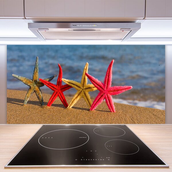 Panou sticla bucatarie Plaja Starfish Art Multi