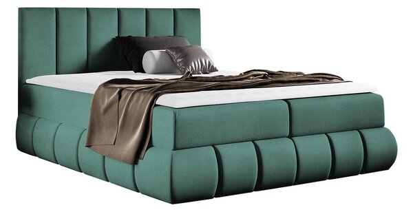 Pat boxspring CursusBoxspring, Dublu, Verde, 160x200, Tapiterie, Somiera patSomiera pat, 18x22x10cm