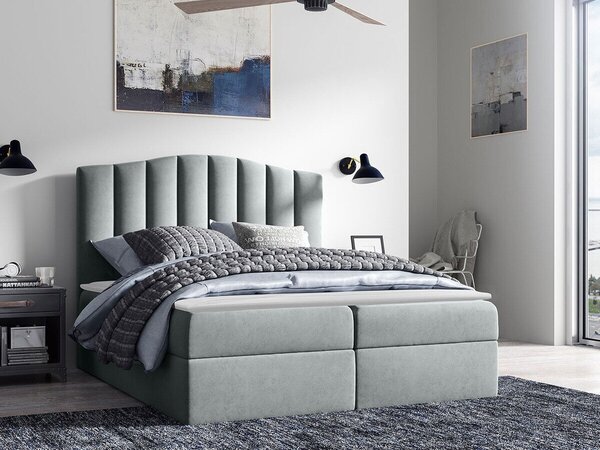 Pat boxspring CantusBoxspring, Single, Gri deschis, 120x200, Tapiterie, Somiera patSomiera pat, 12x21x13cm