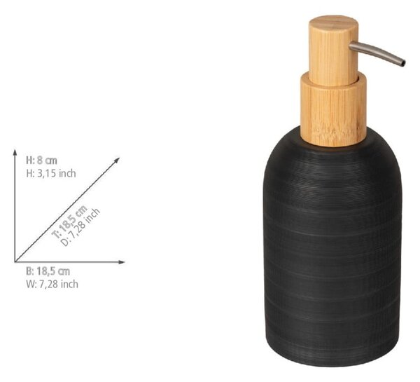 Dozator de săpun lichid negru din polirășină 250 ml Altavalle – Wenko