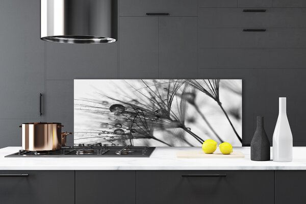 Panou sticla bucatarie Abstract Floral Gray