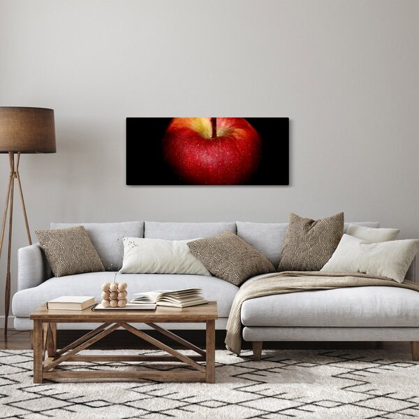 Tablou cu măr pe fundal negru (120x50 cm)
