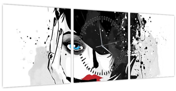 Tablou - Femeia misterioasă (cu ceas) (90x30 cm)