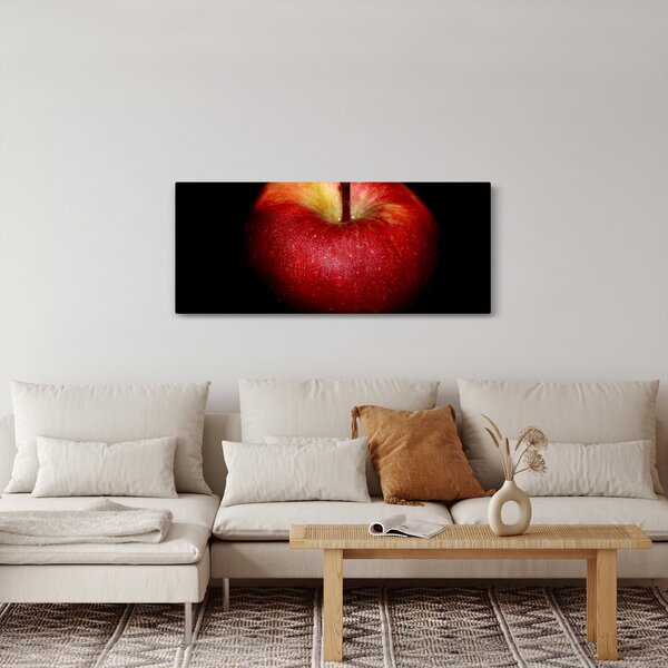Tablou cu măr pe fundal negru (120x50 cm)