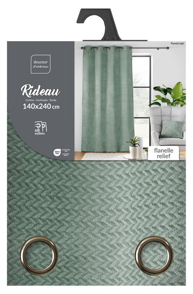 Draperie verde din microflanel 140x240 cm Flanela – douceur d'intérieur