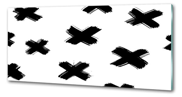 Panou sticlă decorativa bucătărie pata alb-negru