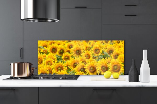 Panou sticla bucatarie Floarea soarelui Floral Galben Maro Verde