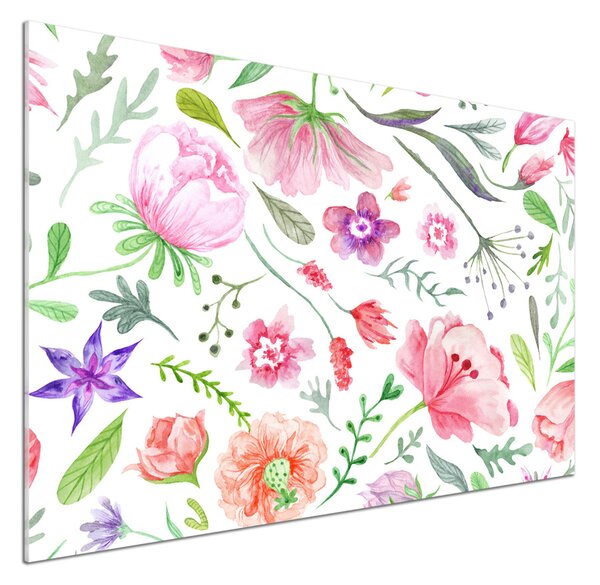 Sticlă pentru bucătărie model floral