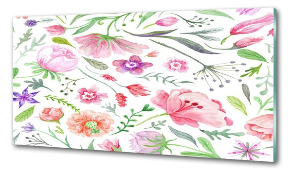 Sticlă pentru bucătărie model floral