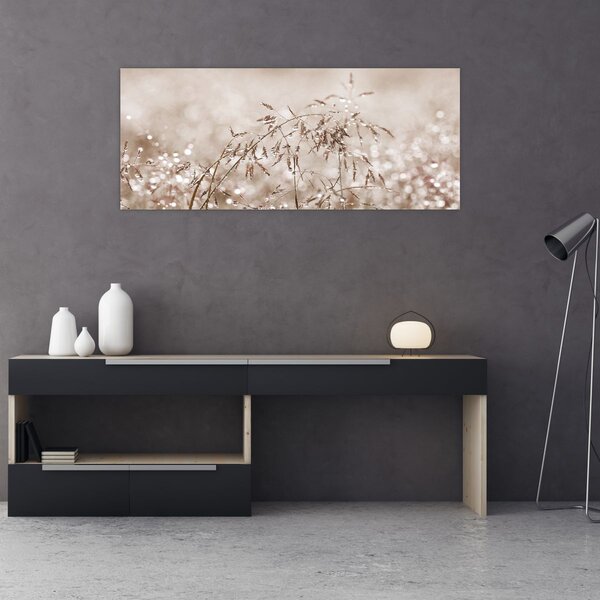 Tablou - Pajiște în tonuri de maro (120x50 cm)