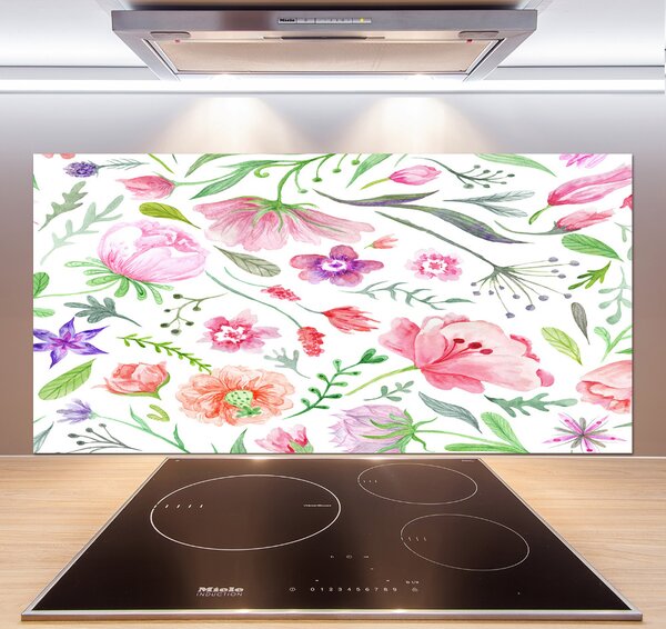 Sticlă pentru bucătărie model floral