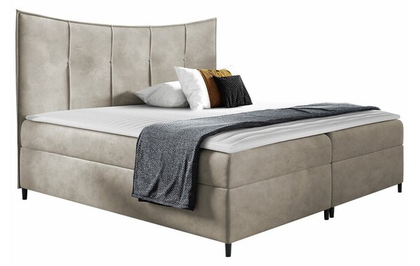 Pat boxspring Fons IBoxspring, Dublu, Crem, 180x200, Tapiterie, Somiera patSomiera pat, 18x21x13cm