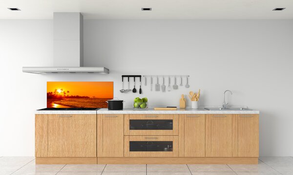 Panou sticla securizata bucatarie Sunset Beach