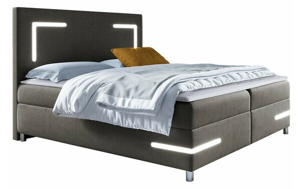 Pat boxspring VallisBoxspring, Dublu, Gri inchis, 160x200, Tapiterie, Somiera patSomiera pat, 16x21x12cm