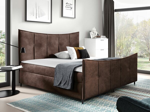 Pat boxspring FonsBoxspring, Single, Maro, 120x200, Tapiterie, Somiera patSomiera pat, 12x21x13cm