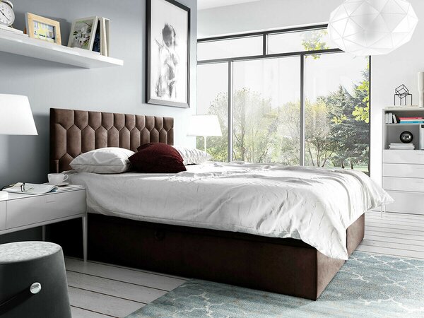 Pat boxspring Pons IIIBoxspring, Dublu, Maro, 180x200, Tapiterie, Somiera patSomiera pat, 18x21x10cm