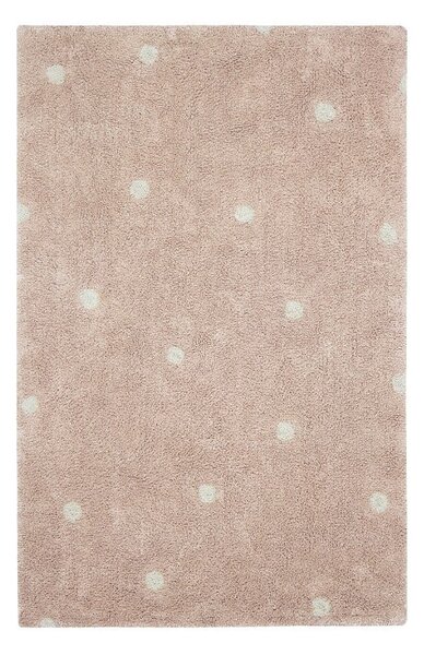 Covor pentru copii roz deschis lavabil/țesut manual din bumbac 100x150 cm Mini Dot Rose – Lorena Canals