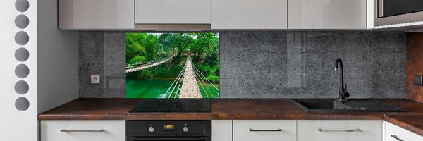 Panou sticlă decorativa bucătărie Pod peste râul