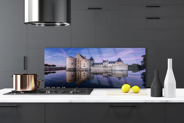 Panou sticla bucatarie Castelul de apă Arhitectură Violet Gri Negru
