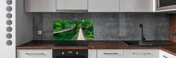 Panou sticlă decorativa bucătărie Pod peste râul