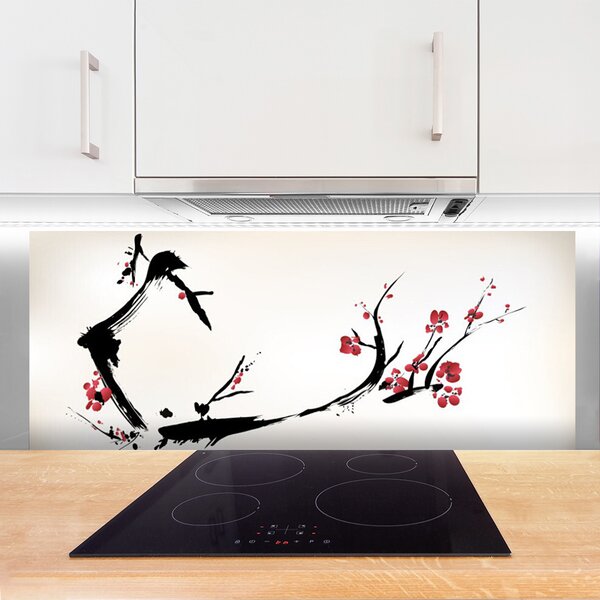 Panou sticla bucatarie Abstract Art Negru Maro