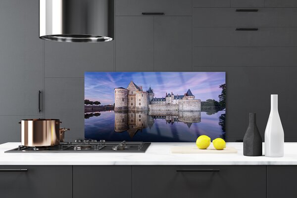 Panou sticla bucatarie Castelul de apă Arhitectură Violet Gri Negru
