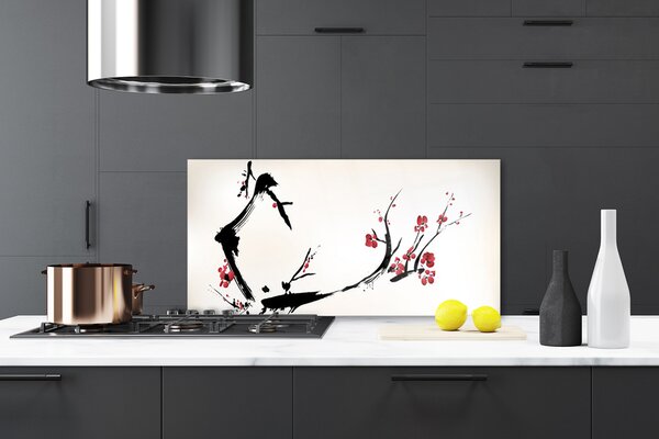 Panou sticla bucatarie Abstract Art Negru Maro
