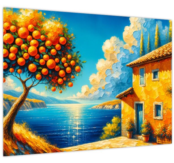 Tablou - Casă cu portocale II. (70x50 cm)