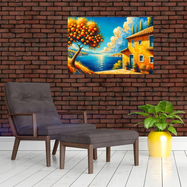 Tablou - Casă cu portocale II. (90x60 cm)