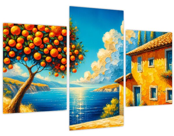 Tablou - Casă cu portocale II. (90x60 cm)