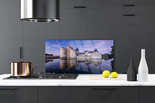Panou sticla bucatarie Castelul de apă Arhitectură Violet Gri Negru