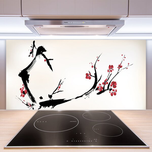 Panou sticla bucatarie Abstract Art Negru Maro