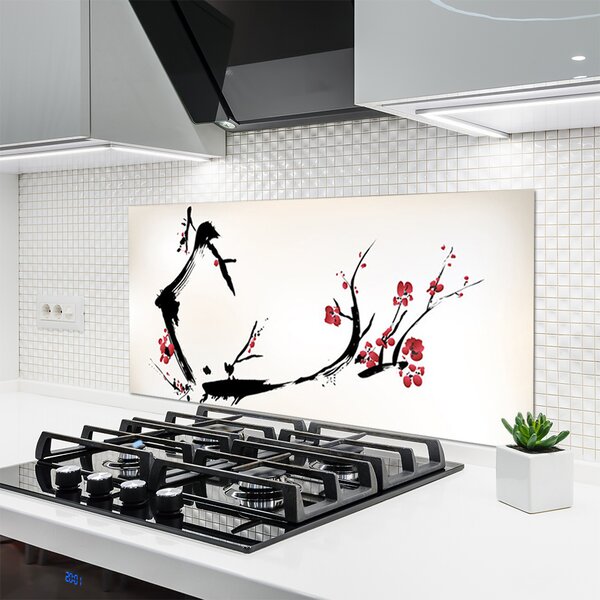 Panou sticla bucatarie Abstract Art Negru Maro