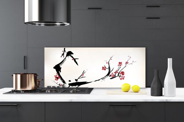 Panou sticla bucatarie Abstract Art Negru Maro
