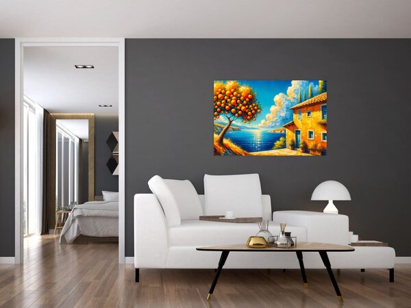 Tablou - Casă cu portocale II. (90x60 cm)