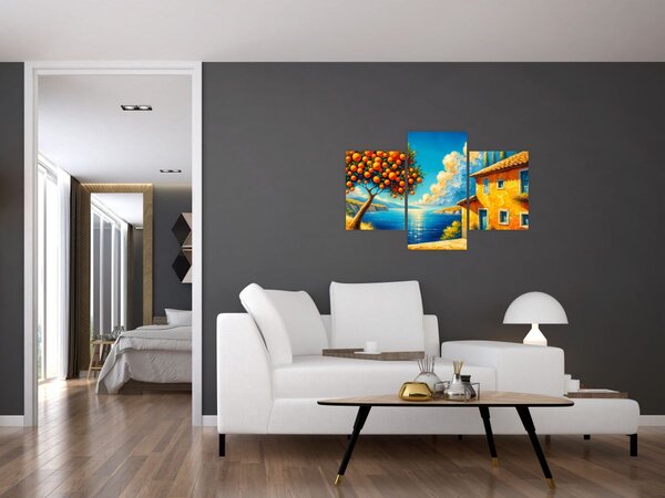 Tablou - Casă cu portocale II. (90x60 cm)