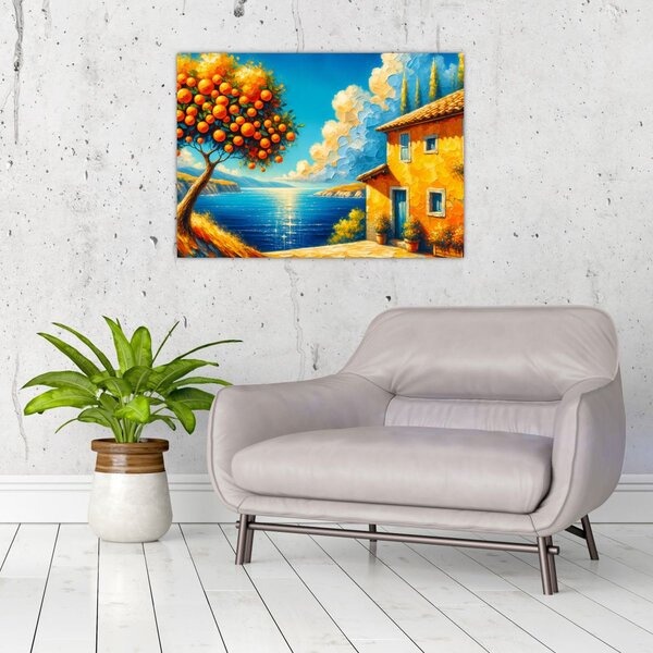 Tablou - Casă cu portocale II. (70x50 cm)
