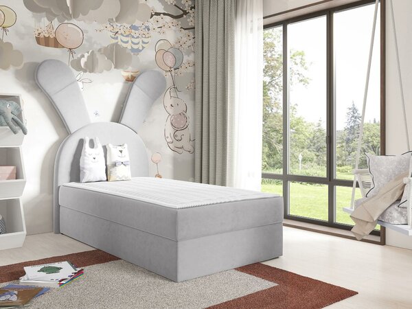 Pat boxspring StylusBoxspring, Single, Gri deschis, 100x200, Tapiterie, Somiera patSomiera pat, 14x21x16cm
