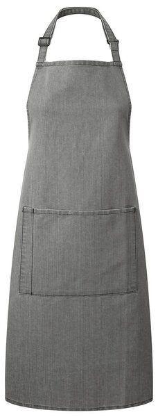 Șorț de bucătărie cu cordon de gât și buzunar - Denim gri