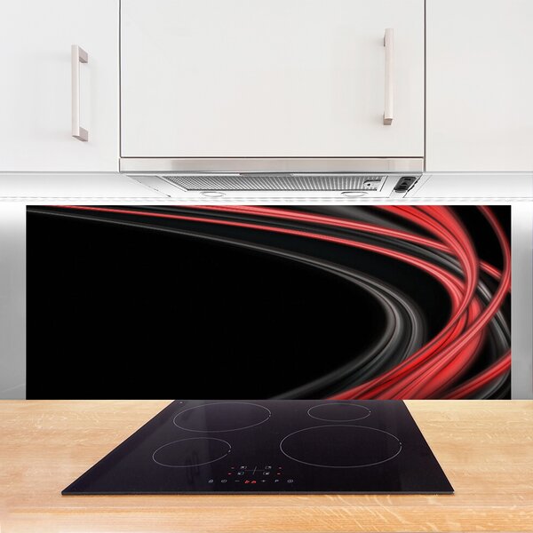 Panou sticla bucatarie Abstract Art Gri Portocaliu Negru