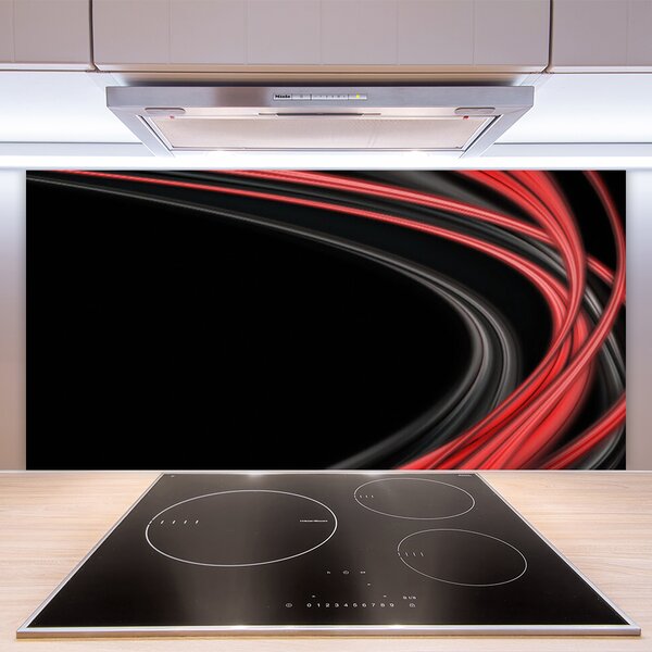 Panou sticla bucatarie Abstract Art Gri Portocaliu Negru