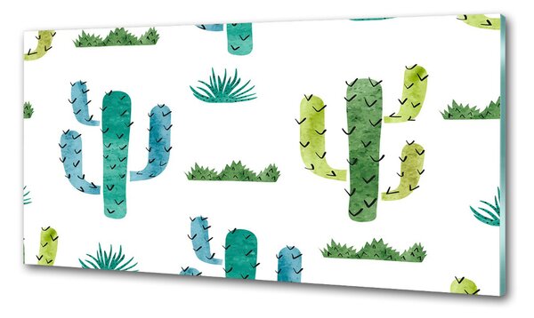 Sticlă pentru bucătărie cactuși