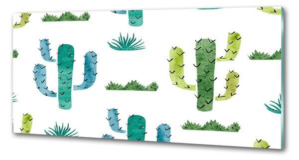 Sticlă pentru bucătărie cactuși