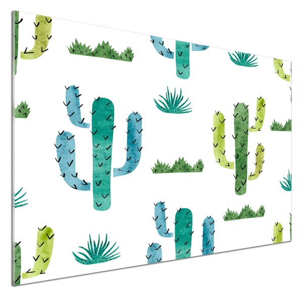 Sticlă pentru bucătărie cactuși