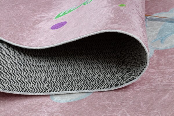 BAMBINO 41870 covor lavabil Balerina, curcubeu pentru copii anti-alunecare - roz