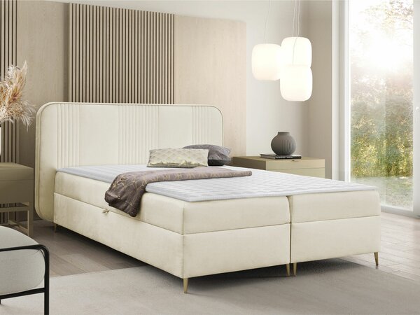 Pat boxspring SonusBoxspring, Dublu, Crem, 160x200, Tapiterie, Somiera patSomiera pat, 19x21x14cm