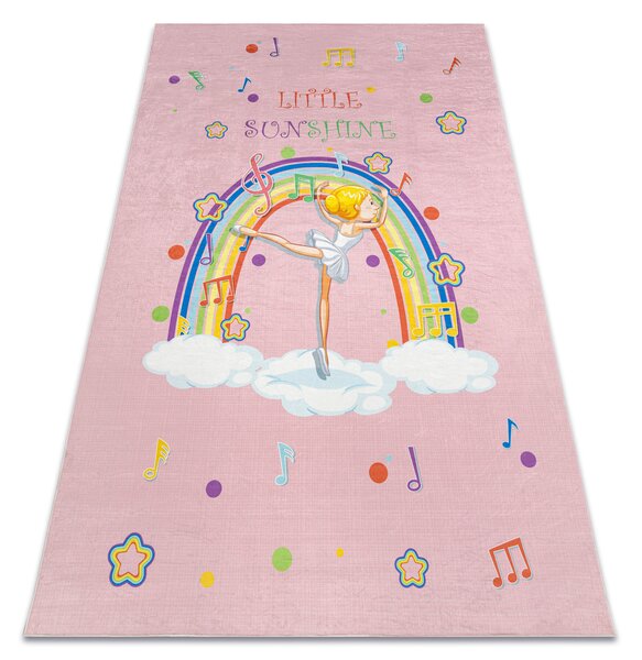 BAMBINO 41870 covor lavabil Balerina, curcubeu pentru copii anti-alunecare - roz