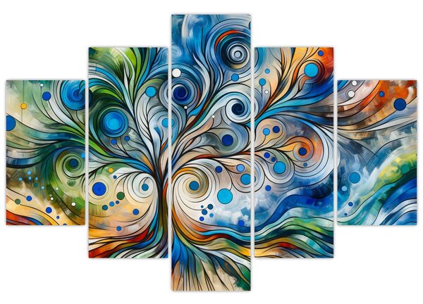 Tablou – Arbore energetic colorat (150x105 cm)